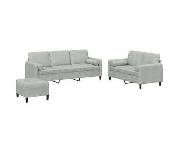 Vidaxl juego de sofás con cojines 3 piezas terciopelo gris claro