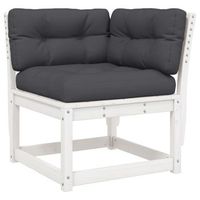 sofa esquinero jardin  sofa de exterior y cojines madera pino blanco 73x73x78 cm