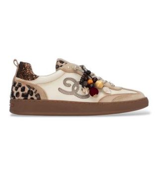 Carmela para mujer. 16415202-BEIGE Zapatillas de Piel 164152 beige (38), Plano, Cordones, Casual