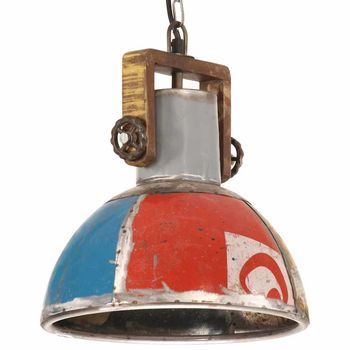 Vidaxl Lámpara Colgante Industrial Redonda Multicolor E27 25 W 30 Cm