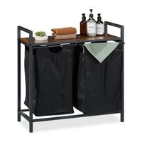 cesta para ropa sucia con estante negro