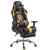 silla de oficina racing limit xl con reposapies simil cuero negroamarillo 58x70x125 cm clp