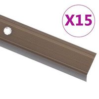 perfiles de peldanos forma de l 15 uds aluminio marron 134 cm vidaxl