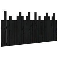 cabecero de cama de pared madera maciza pino negro 166x3x80 cm vidaxl