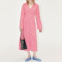stine goya long sleeve fil-coupe dress - l