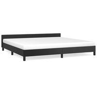 estructura de cama con cabecero sin colchon negro 200x200 cm vidaxl