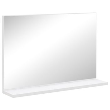 kleankin Espejo de Baño de Pared con Estante Abierto Estilo Moderno para Entrada Pasillo 60x12x40 cm Blanco