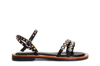 sandalias guild de napa con complementos. black 36