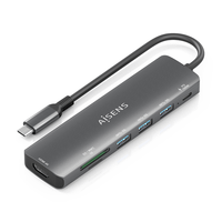 usb-c dock aisens 7 en 1 usb-c a hdmi 3xusb-a usb-c pd 100w sd micro sd