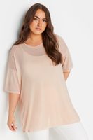 yours top nude malla doble capa mujer curvy y tallas grandes yours