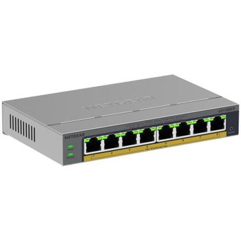 Netgear GS108EPP No administrado Gigabit Ethernet (10/100/1000) PoE Montaje en pared/escritorio Gris