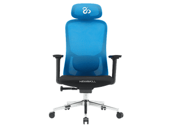 Silla gaming - Newskill Nue, Reposabrazos 3D (ajustable en altura, anchura y profundidad), Carga máx. 150 kg, Malla Transpirable Premium, Negro/Azul