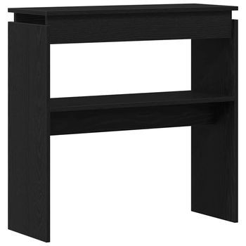 Mesa Consola | Mesa De Entrada Roble Negro 80 X 30 X 80 Cm Madera De Ingeniería