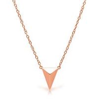 cadena colgante geometrica plata chapada en oro rosa