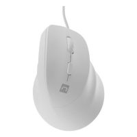raton natec con cable 12800 dpi vertical mano derecha led rgb 6 botones blanco