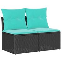 set sofas jardin y cojines 2 piezas  mueble de jardin ratan sintetico acacia negro