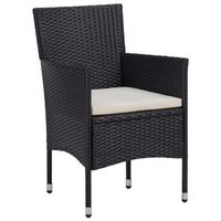 conjunto de jardin vidaxl 2 sillones1 mesa tapa vidrio negro