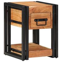 mesita de noche - mesilla de noche marron 30 x 30 x 40 cm madera maciza de acacia mc6714