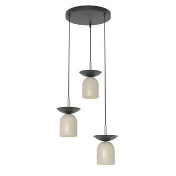 Lámpara colgante lorenza ii moka+negro (3 luces)