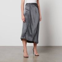 samsoe samsoe viktoria satin midi skirt - xs