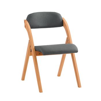 Silla plegable con asiento y respaldo madera de haya y tela gris