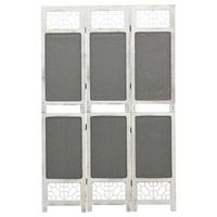 biombo divisor de 3 paneles de tela gris 105x165 cm vidaxl