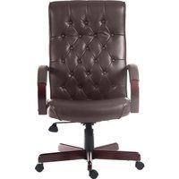 teknik warwick bonded-leather tilting executive chair - burgundy