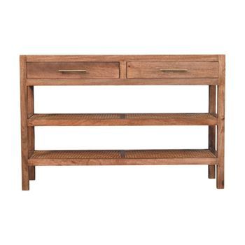 Consola De Madera Maciza, Muebles Artesanales, Diseño Tejido.
