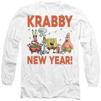 spongebob squarepants camiseta manga larga krabby new year para hombre