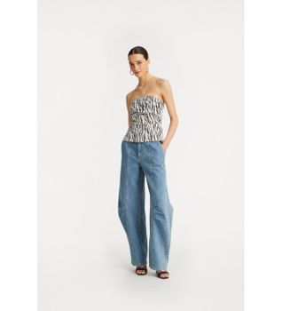 Rotate para mujer. 1140723054 Pantalones cargo Cassandria azul (34), Casual, Denim, Algodón Orgánico, Sostenible