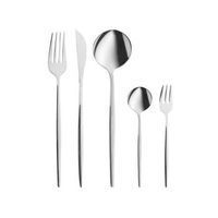 cuberteria moderna conjunto 30 cubiertos para 6 personas cuchillo tenedor cuchara cucharilla tenedor para postre acero inoxidable plateado rigatoni