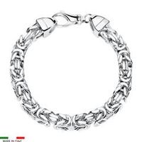 pulsera con eslabones de cadena bizantina plata 925 7 mm