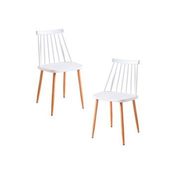 Pack 2 Sillas Bik De Polipropileno 78.50*38.50*40.50 Cm - Blanco