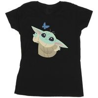 disney camiseta manga larga the mandalorian butterfly catching para mujer