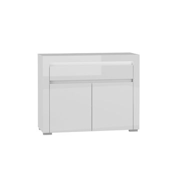 Bufé 2 puertas 1 cajón con led paneles laminados blanco