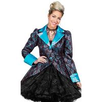 frac de encaje azul  mujer