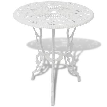 Mesa Y Sillas Bistró De Jardín 3 Uds | Muebles De Jardín Aluminio Fundido Blanco