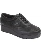de duendy - zapato mujer - elasticos piel-licra-cuna confort negro