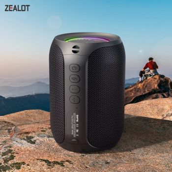 Zealot-s32pro Altavoz Bluetooth 5.3 Portátil de 15W, Altavoz Inalámbrico Impermeable para Exteriores, Mini Altavoz Tipo Columna, con Ranura para Tarjeta TF