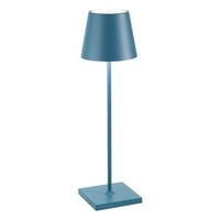 lampara de mesa led zafferano poldina pro azul avio recargable regulable hasta 12 h ip65 apta exterior