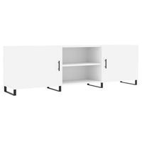 mueble tv  mueble de salon  armario tv madera de ingenieria blanco 150x30x50 cm