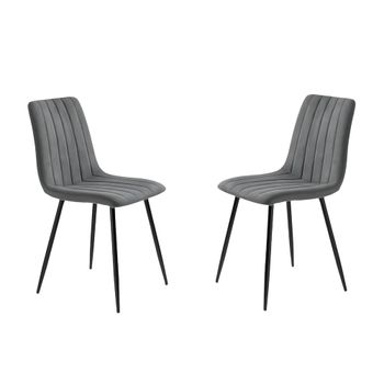 Juego de 4 sillas de tela gris oscuro cm 45x54 88h
