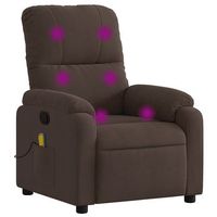 sillon reclinable de masaje tela de microfibra marron