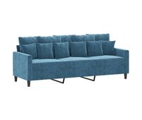 vidaxl sofa de 3 plazas terciopelo azul 180 cm