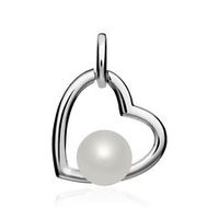 colgante corazon de plata 925 con perla de agua dulce