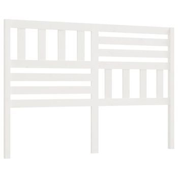 Cabecero Cama Mueble De Dormitorio De Cama Madera Maciza De Pino 166 X 4 X 100 Cm Blanco M02_0005335