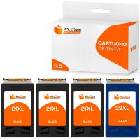 pccom essential hp 21xl22xl cartucho tinta compatible negrotricolor pack 4