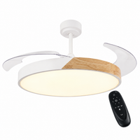 ventilador de techo retractil con luz led cct o108 cm aspas transparentes 6 velocidades mando a distancia temporizador y funcion reversible veranoinvierno para salon y dormitorio