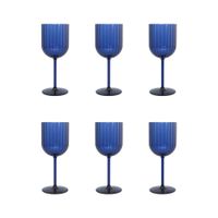 copas de vino azules en acrilico - lote de 6