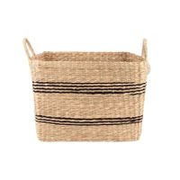 cesta rectangular de junco marino con asas 40x36cm